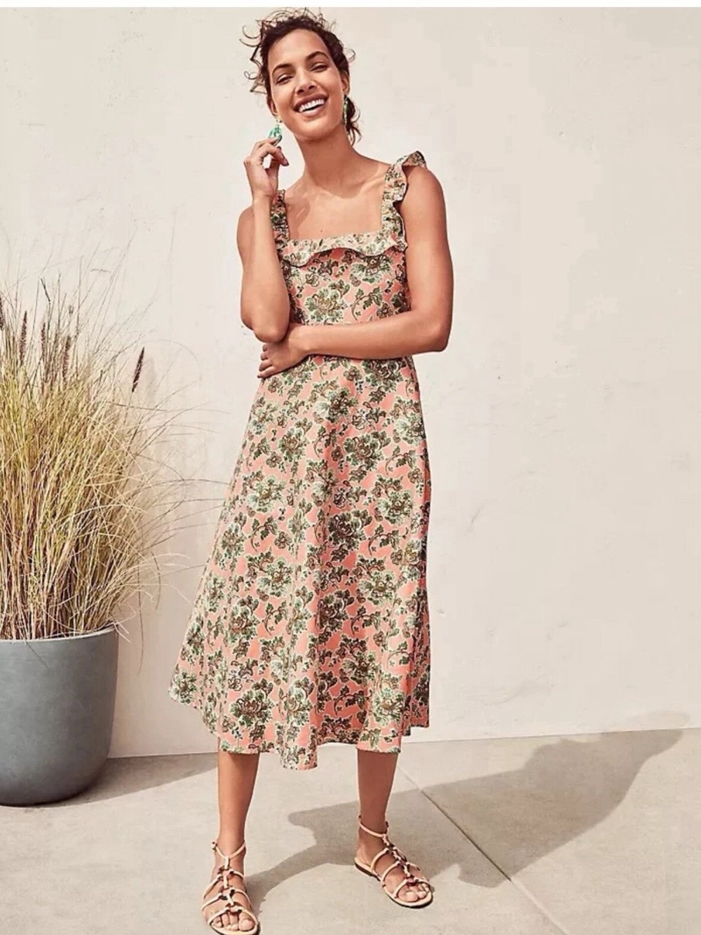 Ann Taylor Floral Linen Blend Dress Size 4